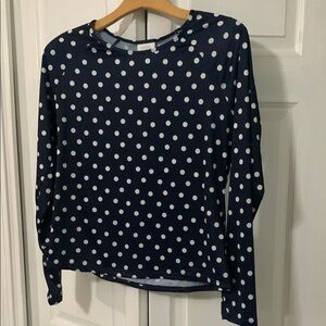 Sigrid Olsen Navy and White Polka Dot Swim Coverup NWOT